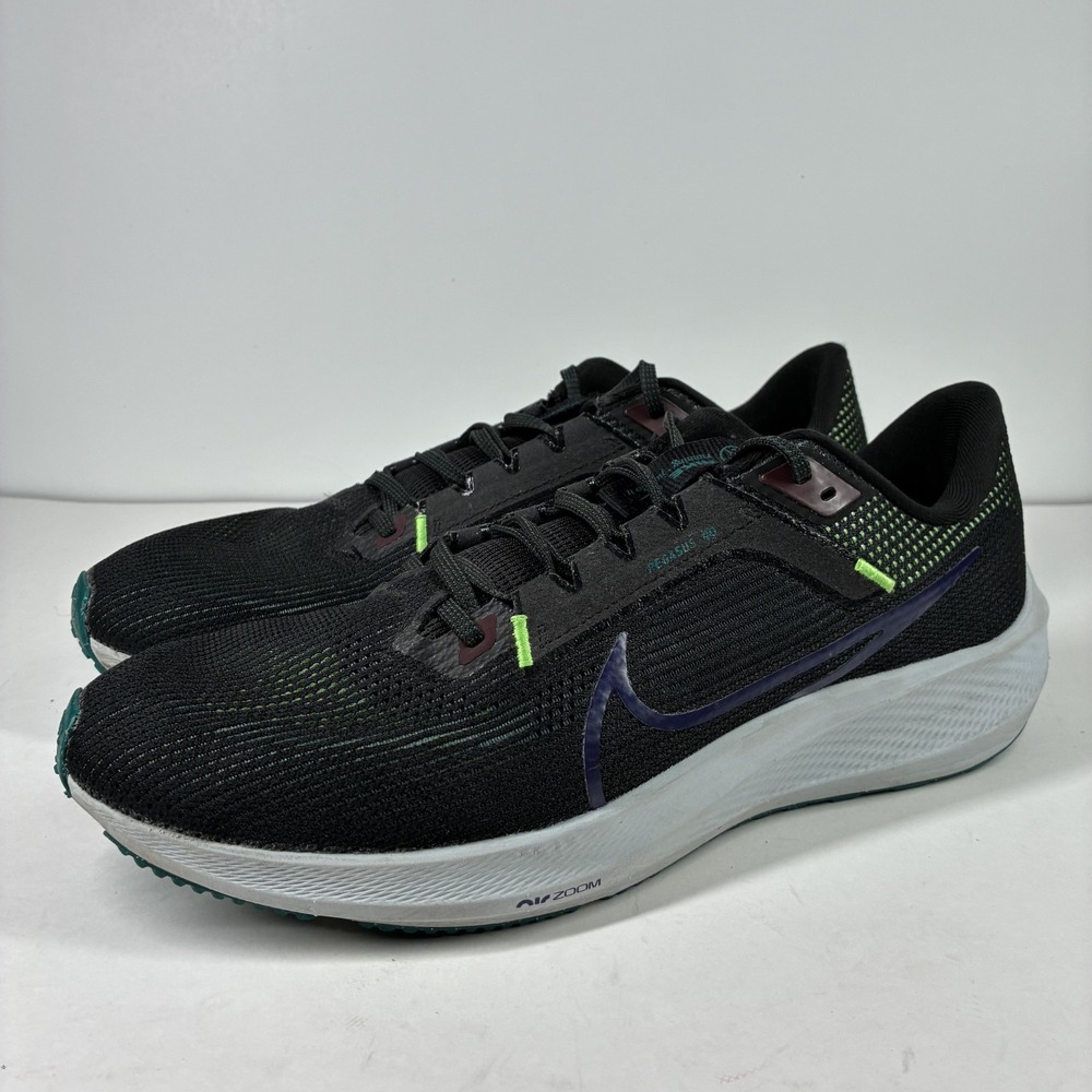 Nike Air Zoom Pegasus 40 Men's US 13 Black Purple Ink Running Shoes DV3853-005